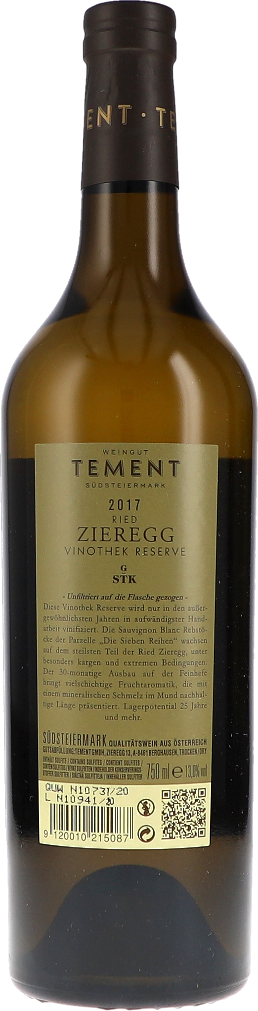 Ried Zieregg Sauvignon Blanc Vinothek Reserve, Große STK Lage