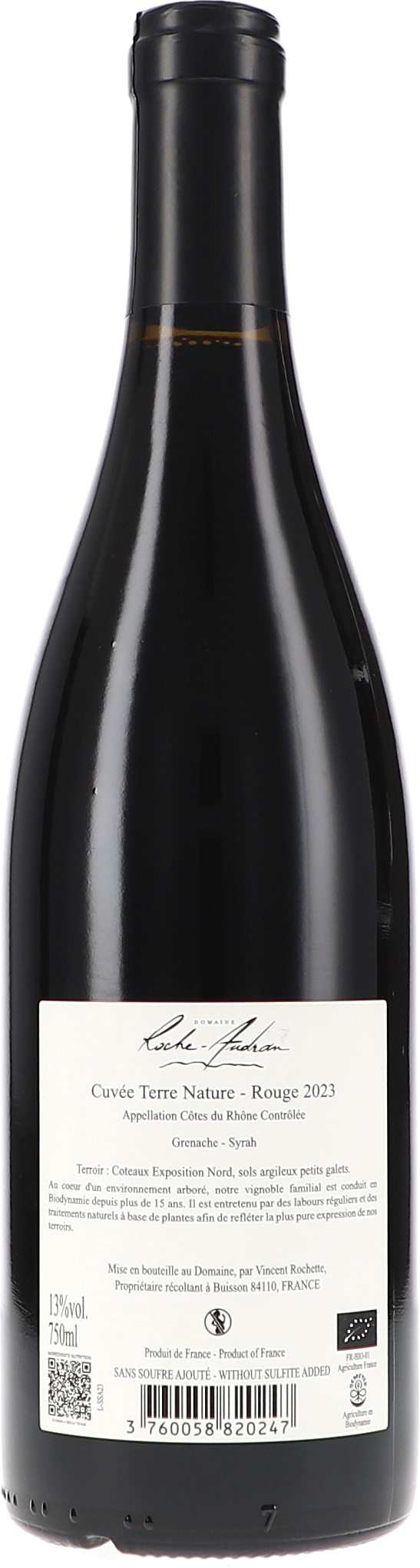 Terre Nature, Sans Soufre Ajouté AOC