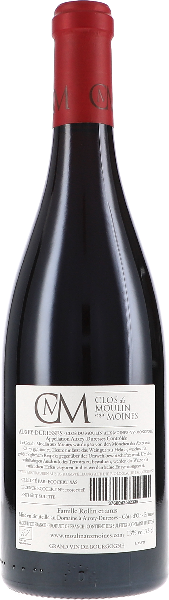 Auxey-Duresses "Moulin aux Moines" Vieilles Vignes Monopole