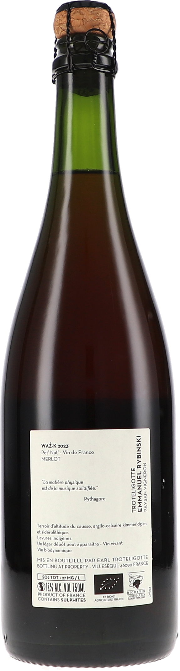 Waz-K Pet' Nat' Merlot VdF