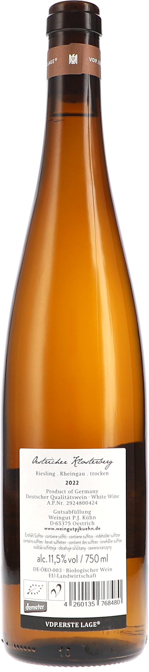 Riesling Oestricher Klosterberg 1G Erste Lage