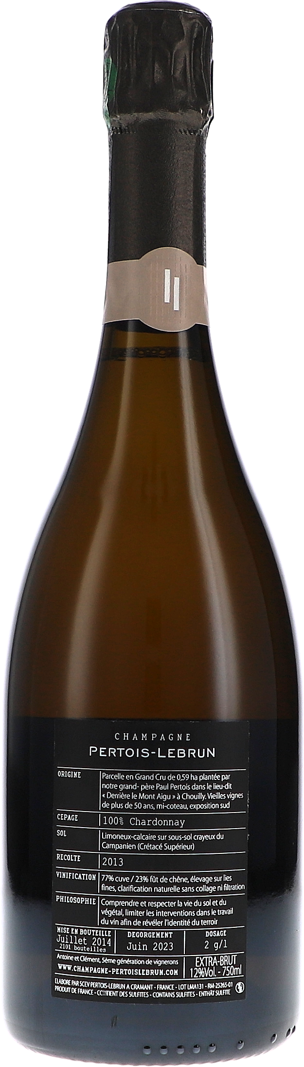 Derrière le Mont Aigu N°13, Chouilly Grand Cru Blanc de Blancs Extra Brut