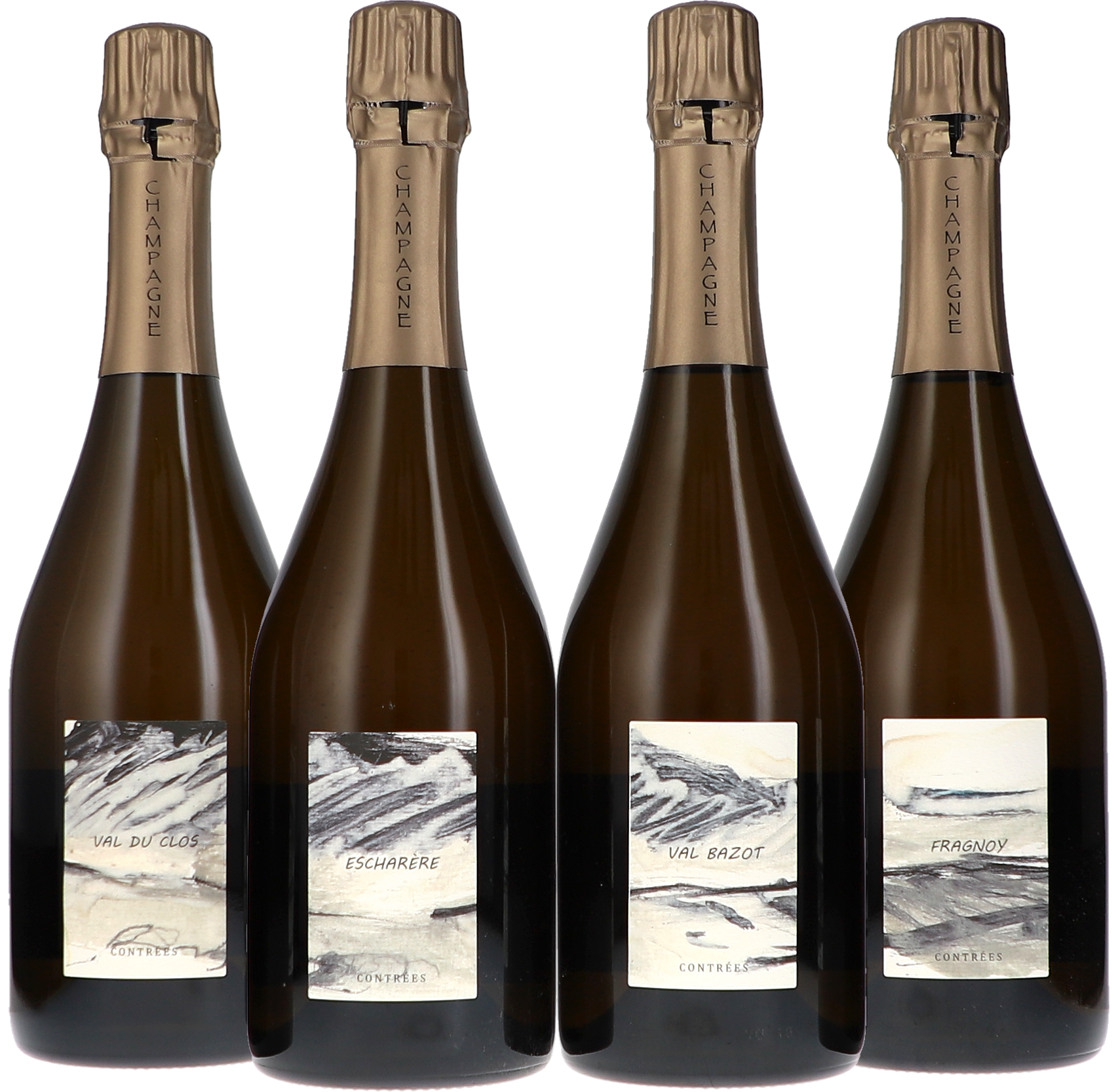 Contrées 4x750ml BdN Brut Nature: Fragnoy, Val Bazot, Escharère, Val du Clos