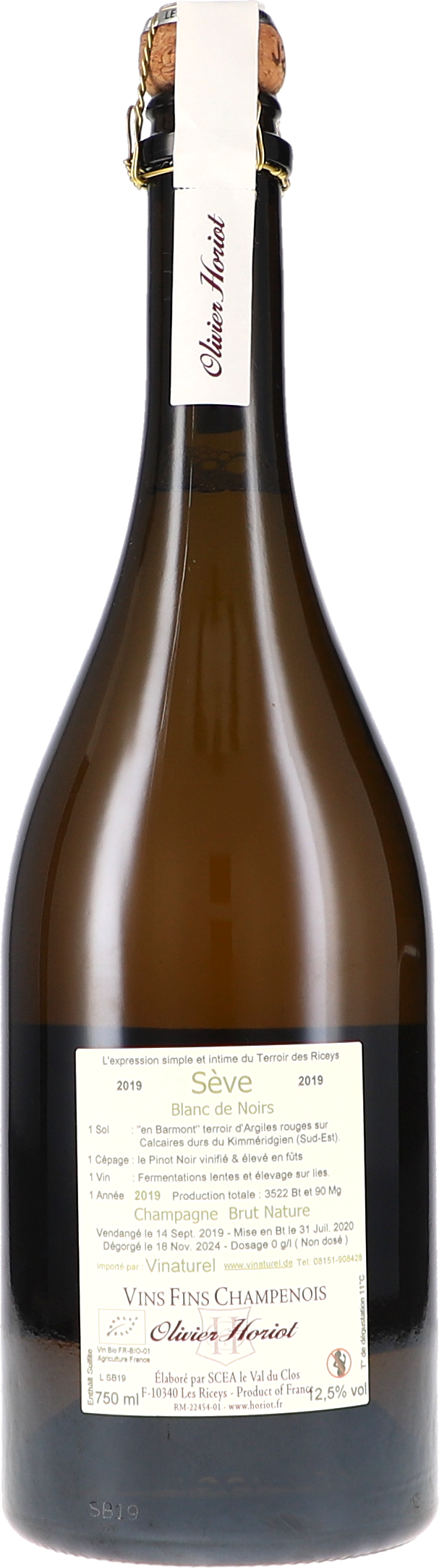 Cuvée "Sève" Blanc de Noir Brut Nature