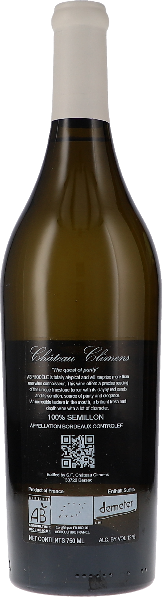 Asphodele, Grand Vin Blanc Sec AOC