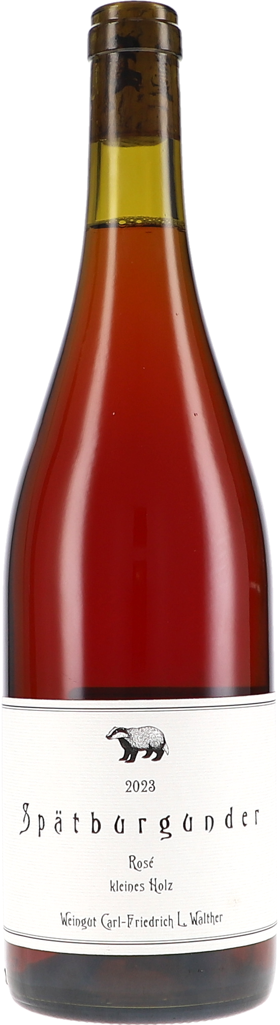 Rosé, Weinflasche, Spätburgunder, Korkenverschluss, Holzetikett
