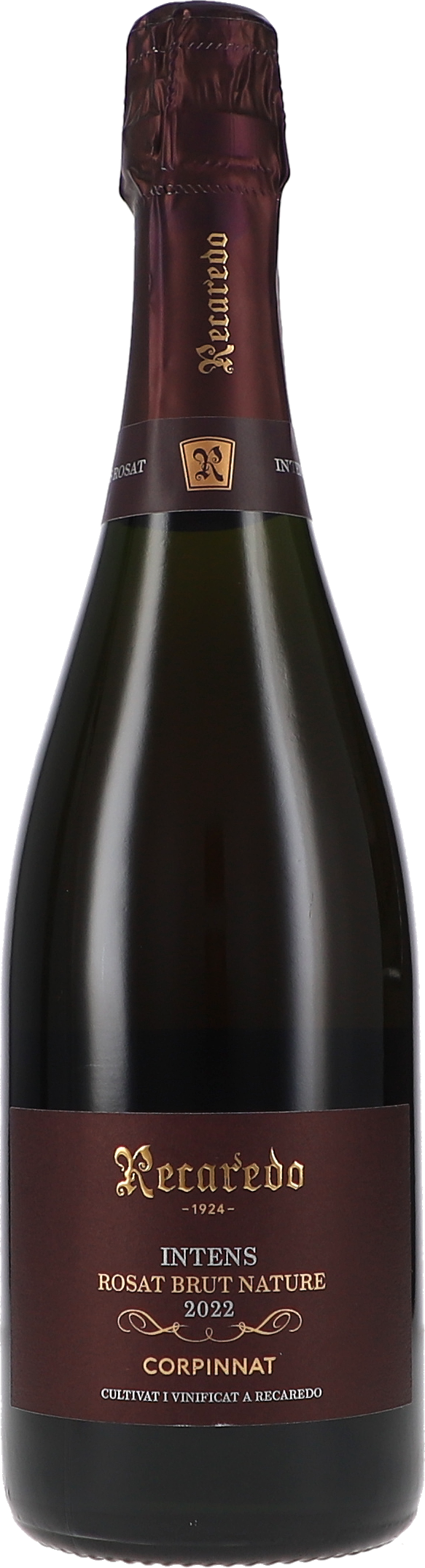 Schaumwein, dunkle Glasflasche, Burgunderrot, Rosé Brut Nature, Jahrgang 2022