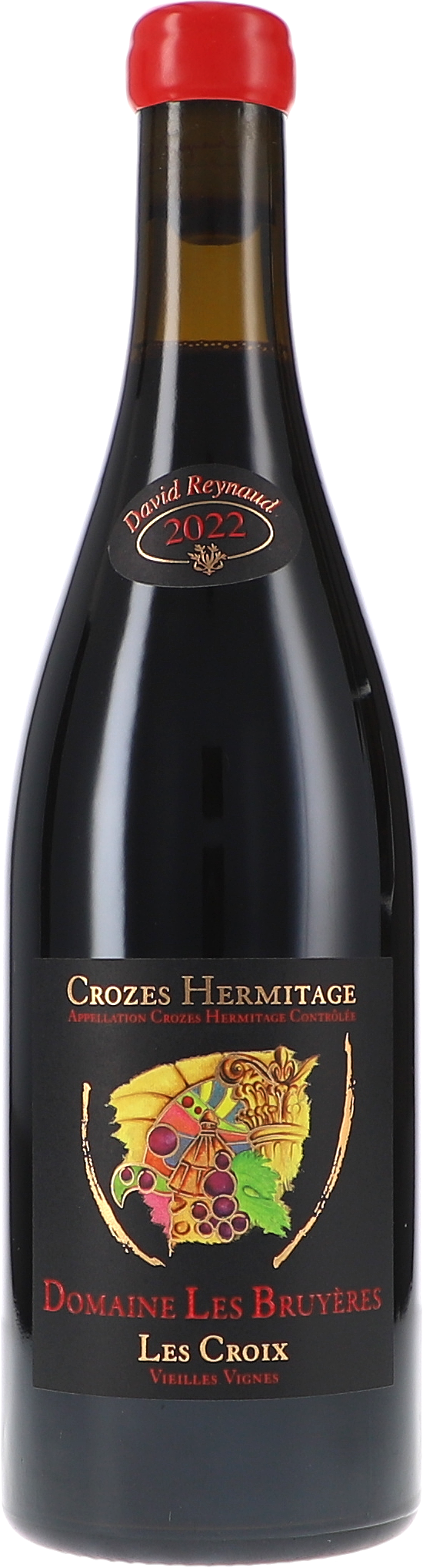 Crozes Hermitage rouge, Les Croix, Vieilles Vignes wein, rotwein, flasche, etikett, korken