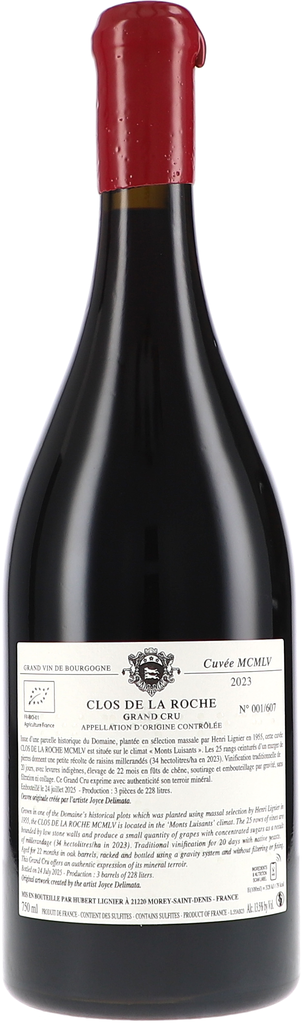 Weinflasche, Rotwein, Burgund, Côtes de la Roche, Flasche 750ml