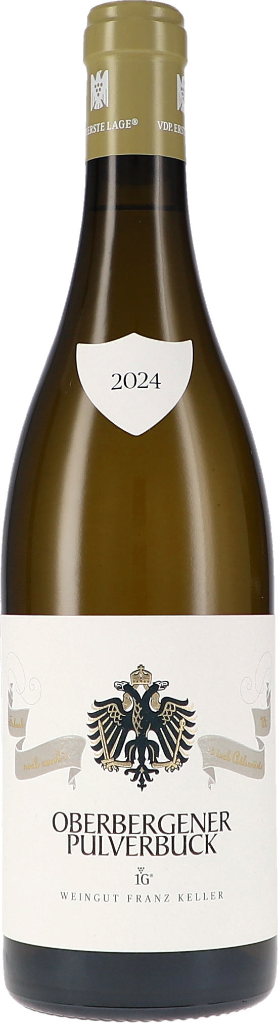 Weißwein, Weinflasche, Glasflasche, Jahrgang 2024, Oberbergen Pulverbuck