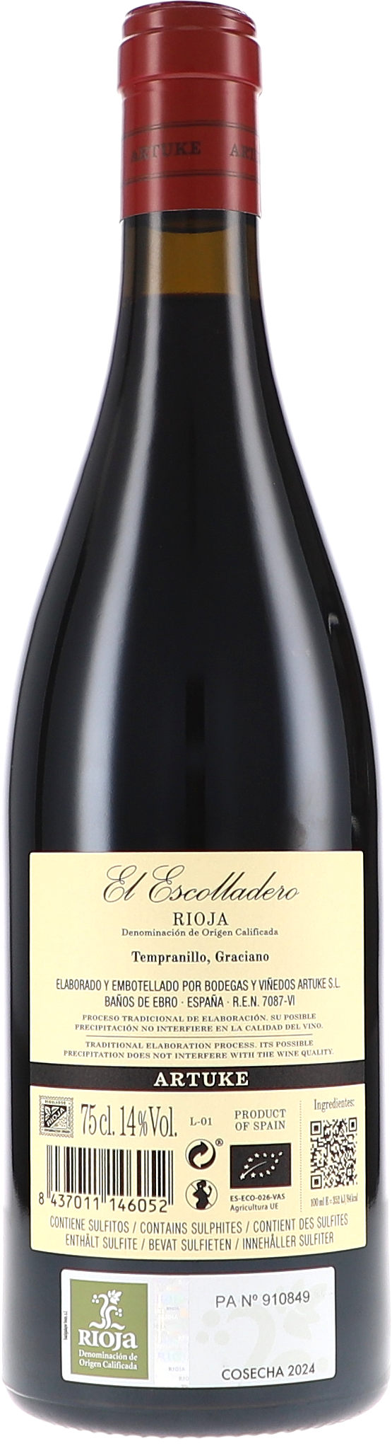wein, flasche, rioja, tempranillo, graciano