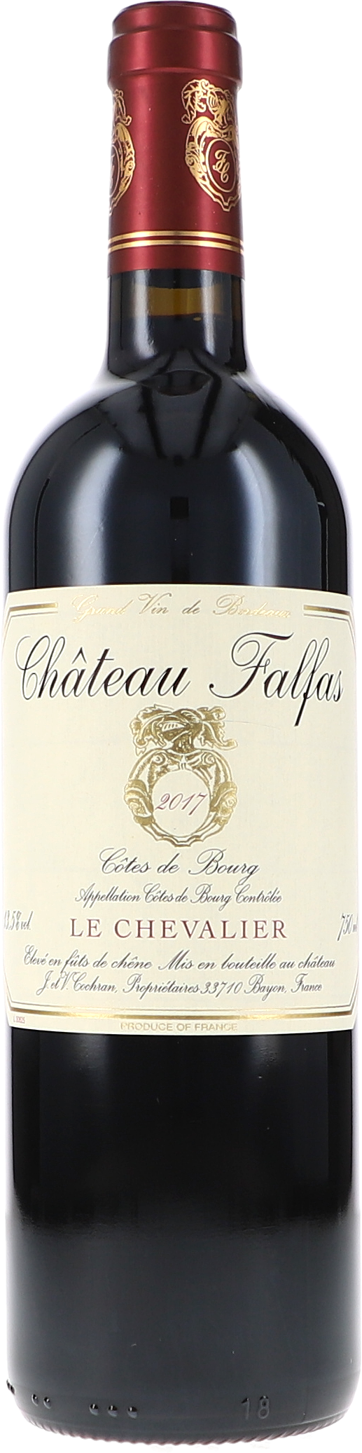 le Chevalier, Côtes de Bourg AOC Flasche, Alkohol, Getränk, Weinflasche