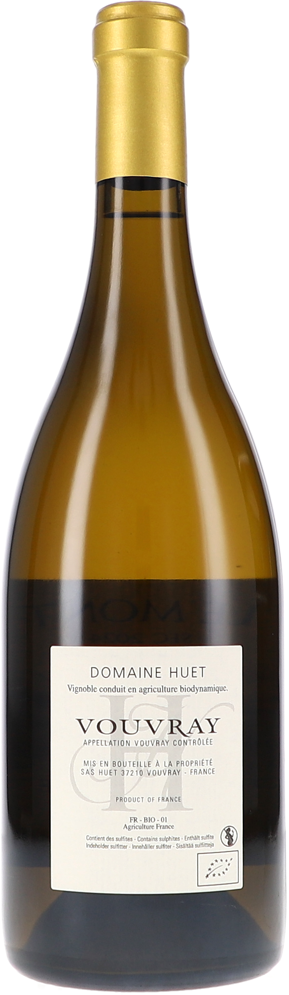 Wein, Flasche, Weißwein, biodynamisch, Etikett Domaine Huet