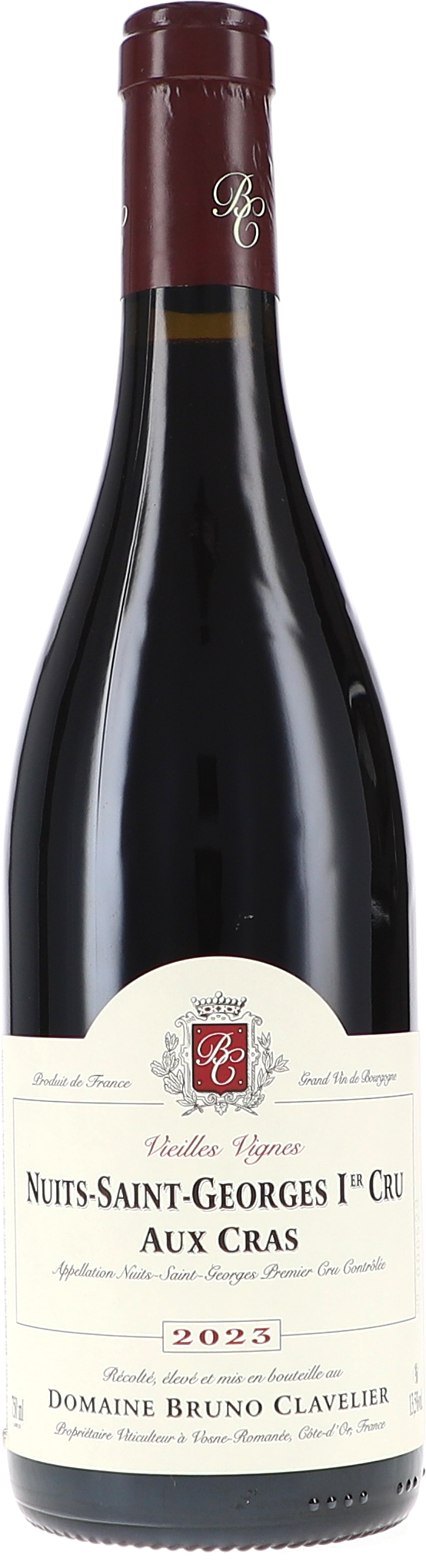 rotwein, nuit-st-georges, französischerwein, domaine-bruno-clavelier, 1er-cru, wein, rotwein, flasche, jahrgang, etikettendesign