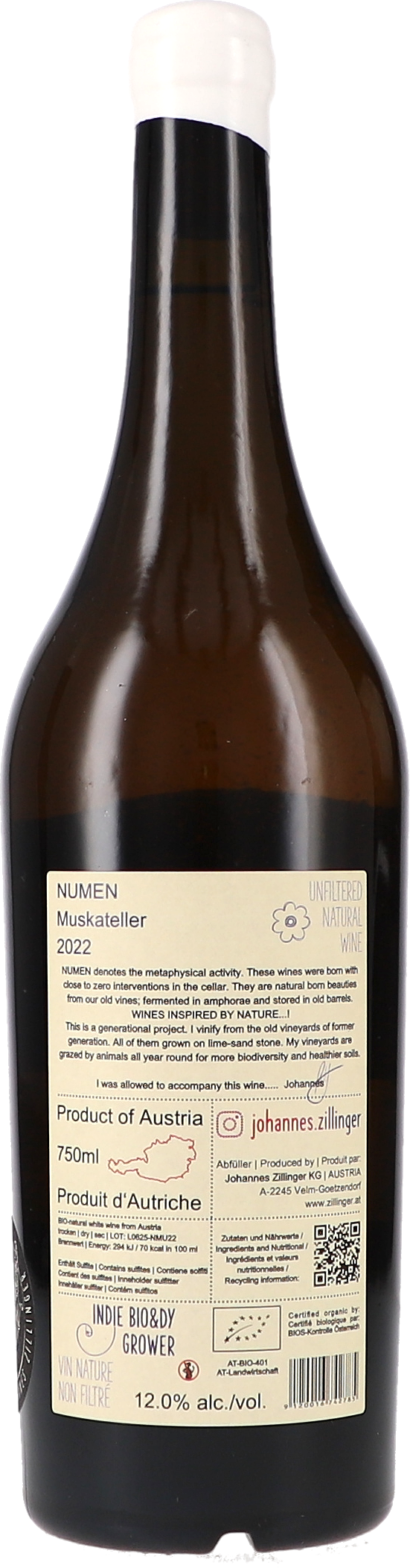 Muskateller, Weinflasche, 750ml, Naturwein, Bio