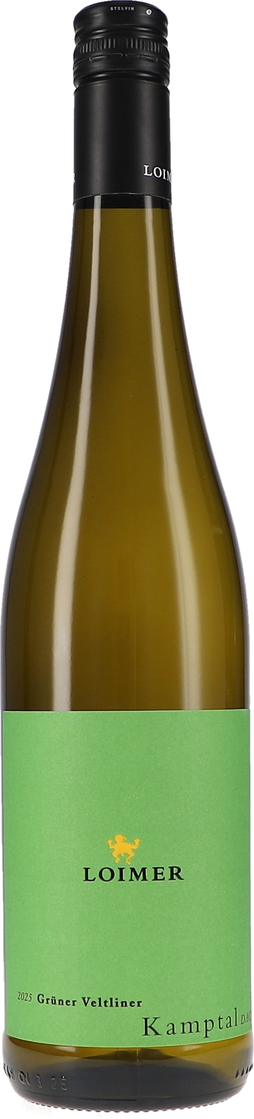 Grüner Veltliner Kamptal DAC Weißwein, Grüner Veltliner, Flasche, Etikett grün, Weinsorte