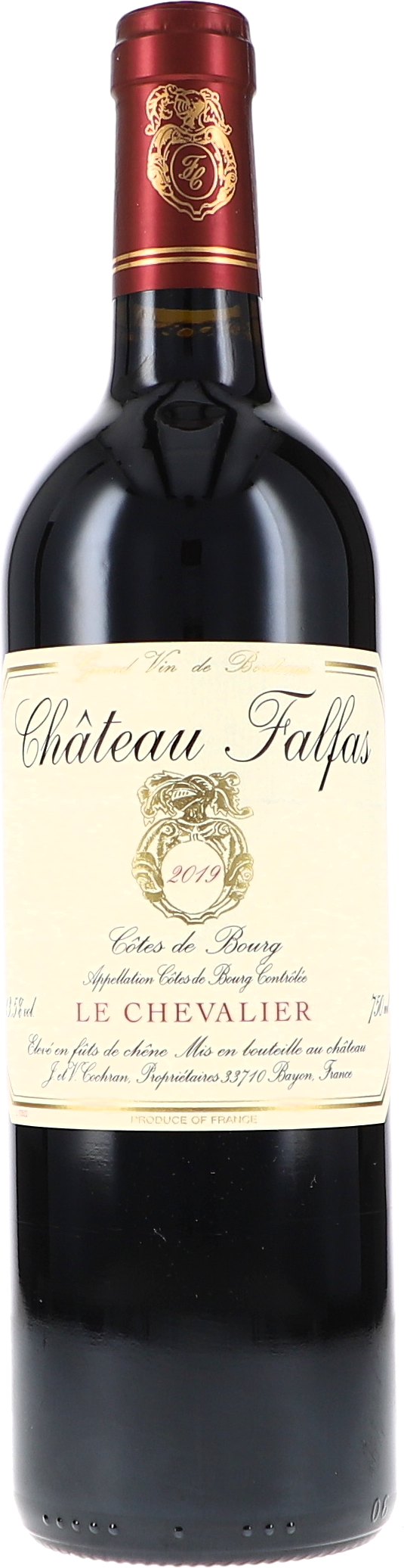 le Chevalier, Côtes de Bourg AOC Flasche, Alkohol, Getränk, Weinflasche