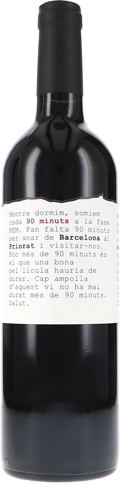 Rotwein, Weinflasche, dunkles Glas, weißes Etikett