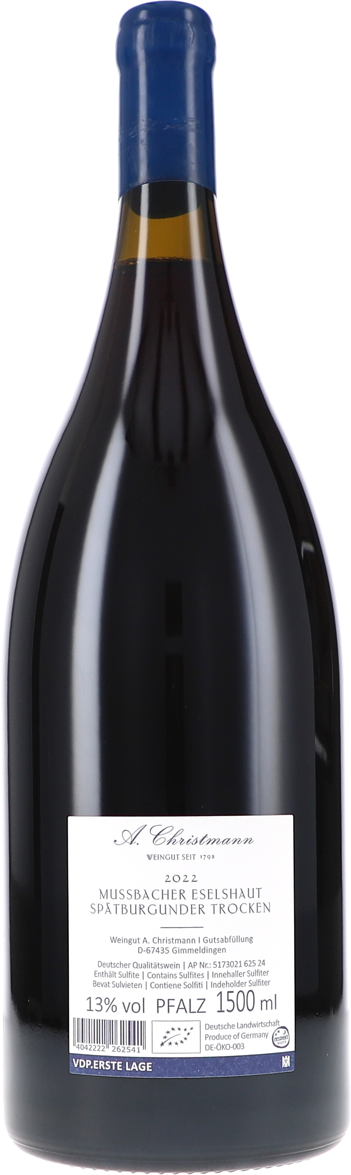 rotwein, flasche, glasflasche, spätburgunder, dac