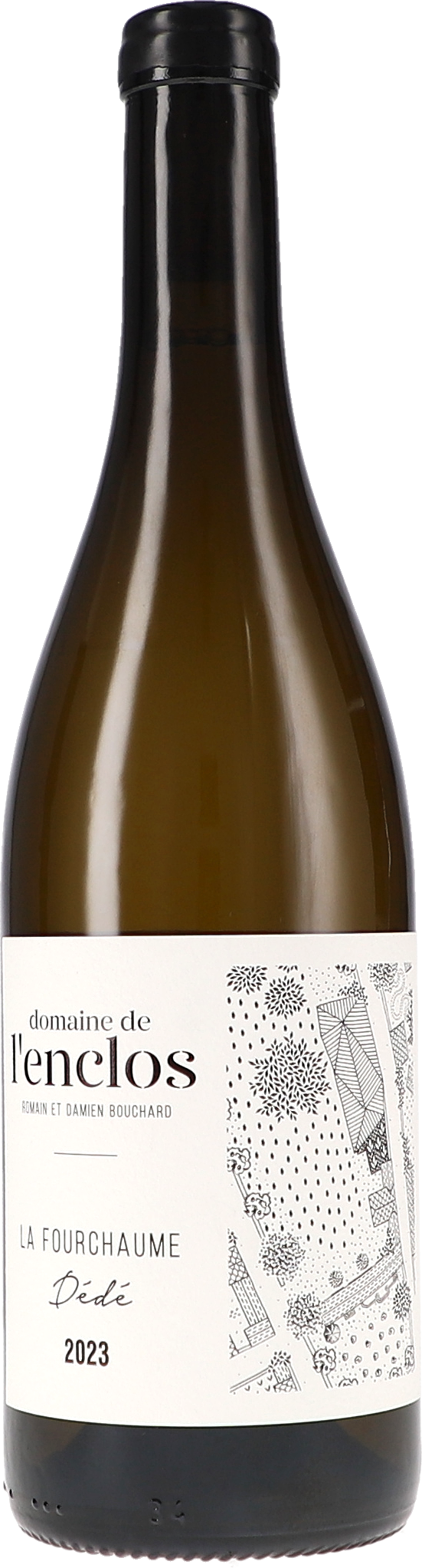 Weißwein, Weißwein-Flasche, Vin, Etikett-La Fourchaume, Jahrgang 2023