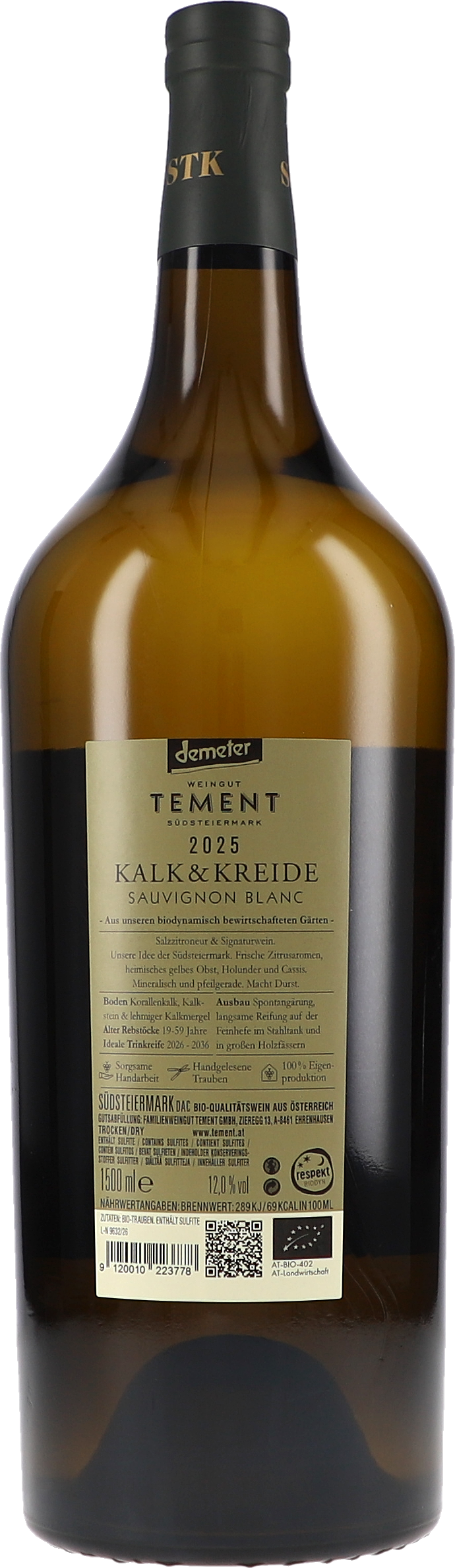 Weißwein, Sauvignon Blanc, Kalk & Kreide, Flasche 1500 ml, Tement