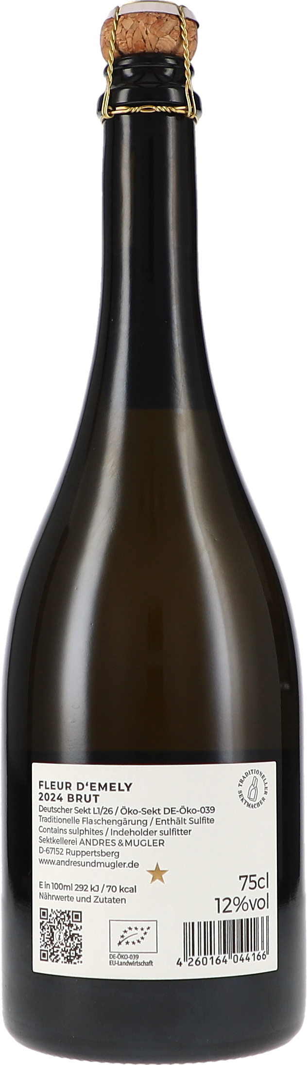 Deutscher Sekt, Brut, Schaumwein, Bio-Siegel, 75 cl