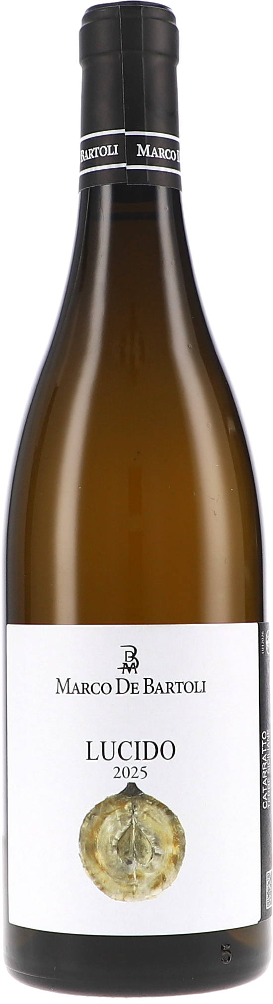 Weißwein, Lucido 2025, Flasche, Glas, Etikett
