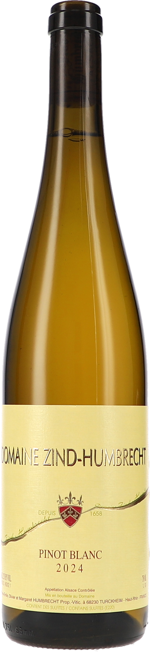 Weinflasche, Pinot Blanc, Weißwein, Glasflasche, Jahrgang 2024