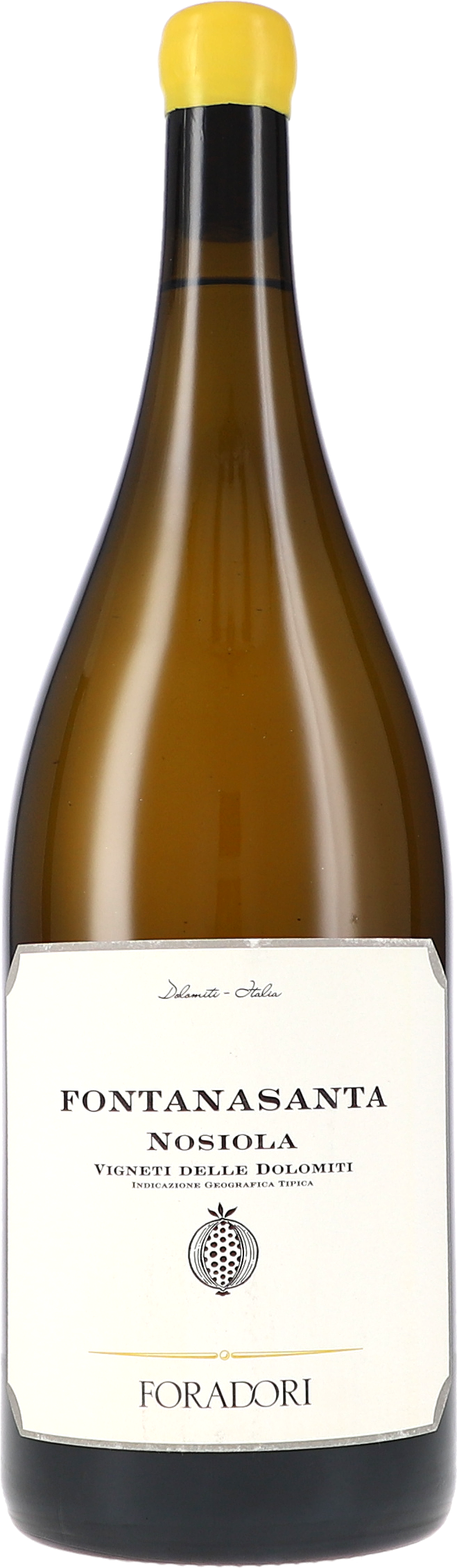 Weißwein, Nosiola, Dolomitenwein, Glasflasche, gelber Verschluss