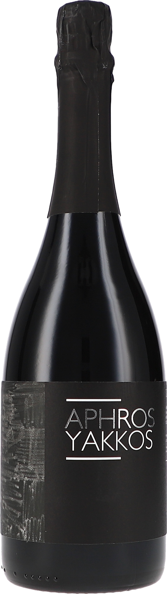 Schaumwein, dunkle Glasflasche, schwarzes Etikett, Folienverschluss