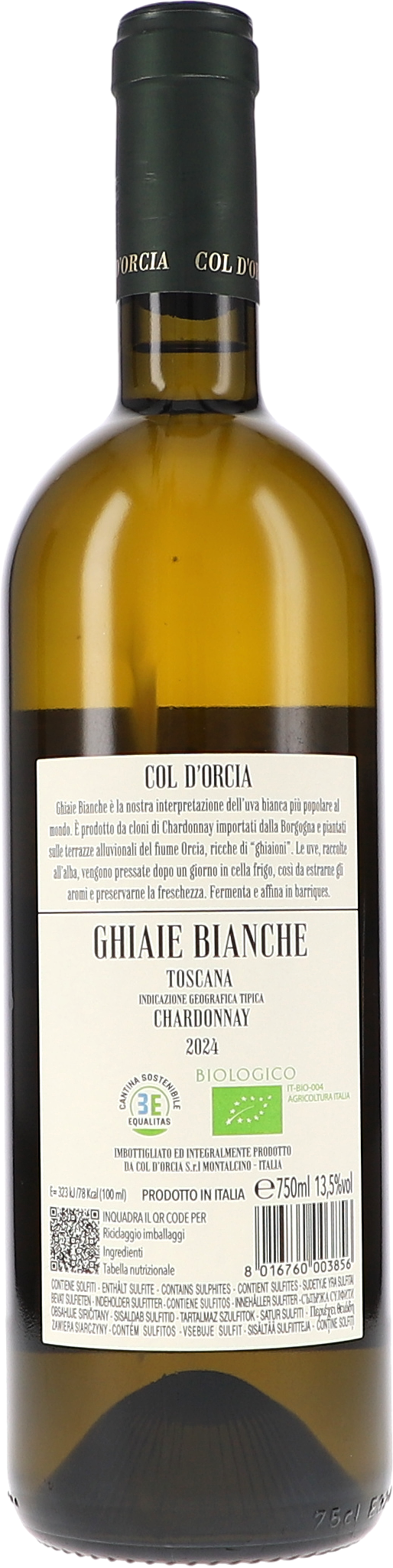 Weißwein, Chardonnay, 75cl, Glasflasche, grüner Kapsel