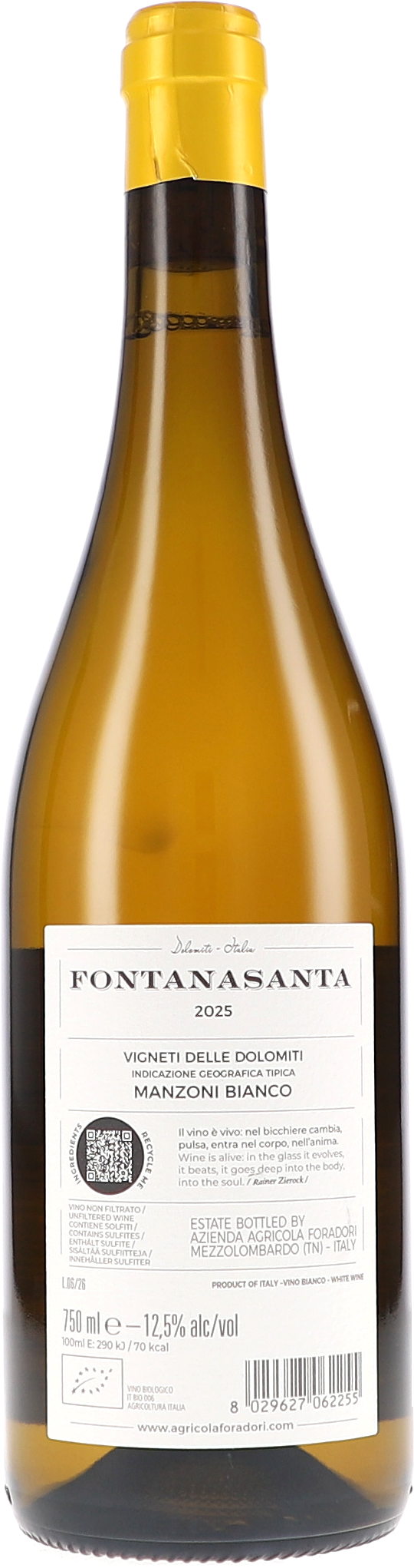 Weißwein, Dolomiti, Manzoni Bianco, 750 ml, Flasche