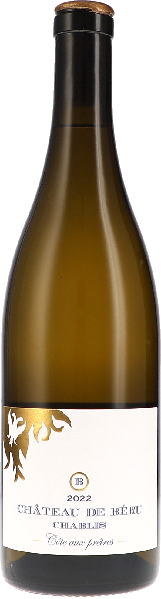 Chablis Côte aux Prêtres AOC wein, flasche, etikett, farbe