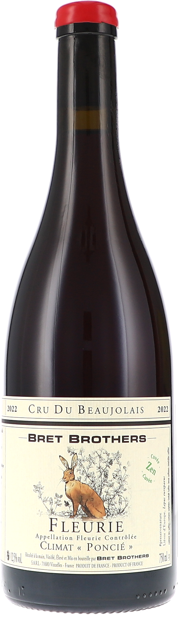 Fleurie Climat "Poncié" Zen AOC weín, Flasche, Rotwein, Fleurie, Bret Brothers