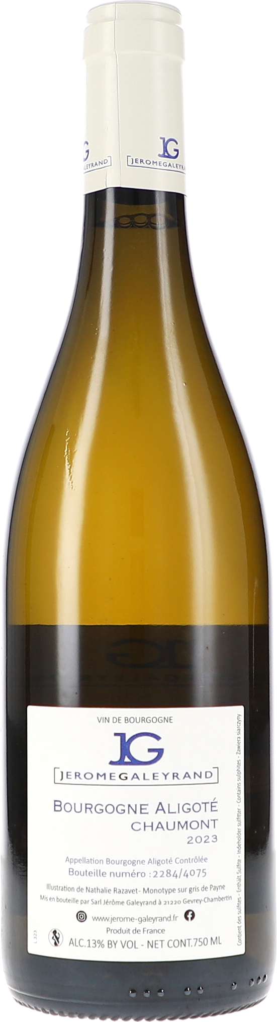 Weißwein, Bourgogne Aligoté, Chaumont, 750 ml, Weißweinflasche