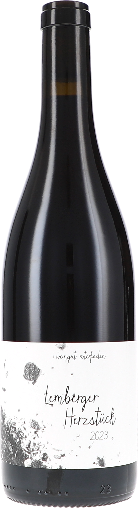 Weinflasche, Rotwein, Glasflasche, Label 2023, Lemburger Herzstück