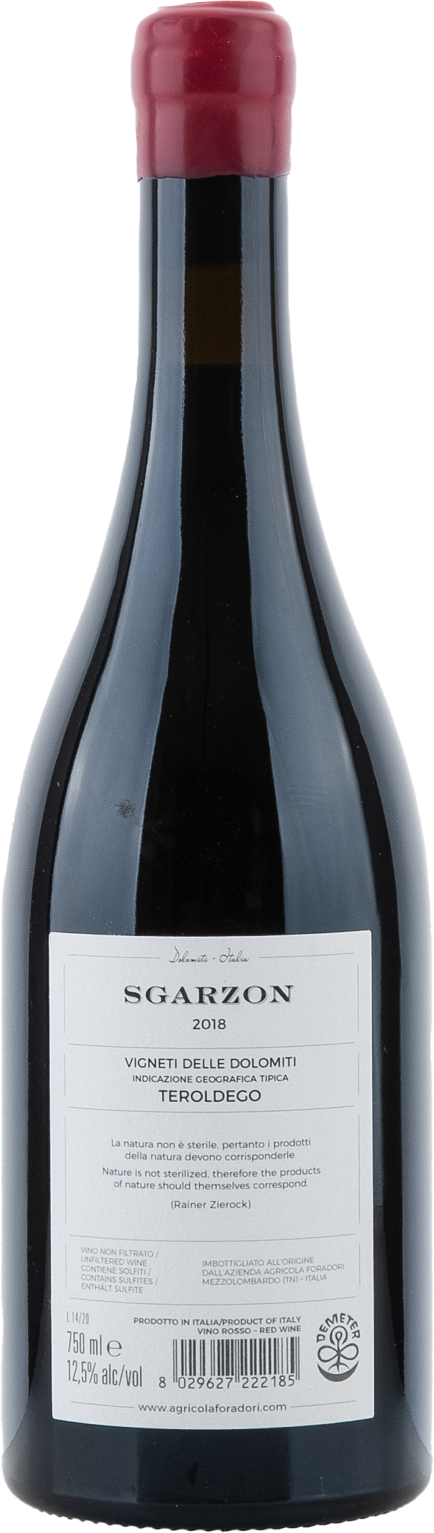 Sgarzon Cilindrica Teroldego Vigneti delle Dolomiti IGT