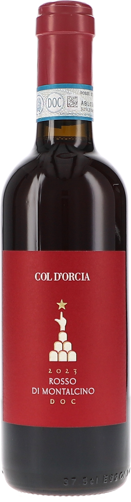 Rosso di Montalcino DOC Rotwein, DOC, Rosso di Montalcino, Flasche, Etikett