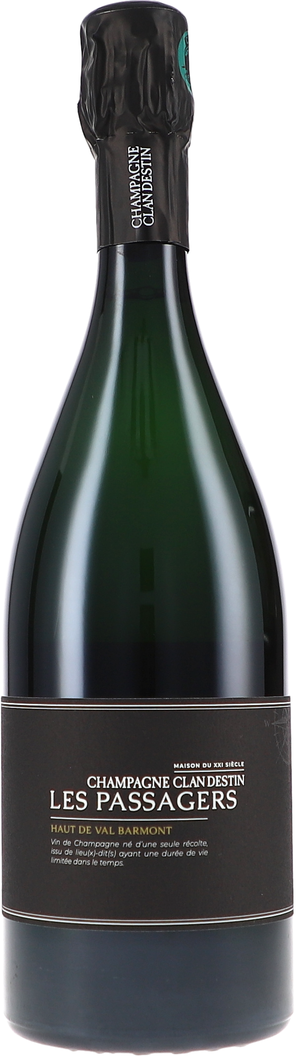 champagne, Flasche, grüne Flasche, Korkfolienverschluss, Les Passagers