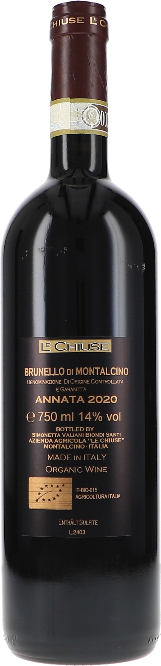 Rotwein, Brunello di Montalcino, Annett 2020, Wein Bio, 750 ml