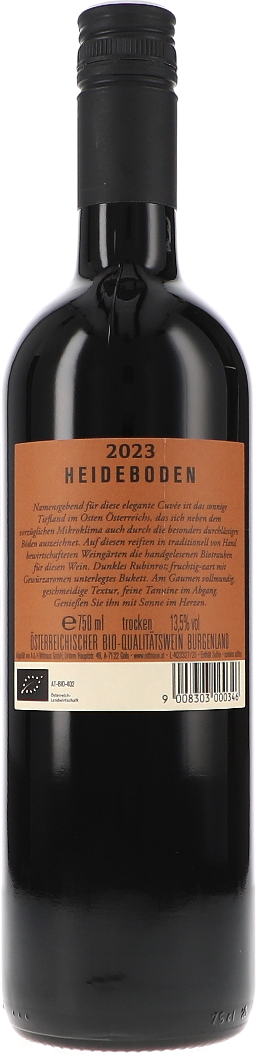 Weißnicht, Weinflasche, Rotwein, 750 ml, Etikett orange