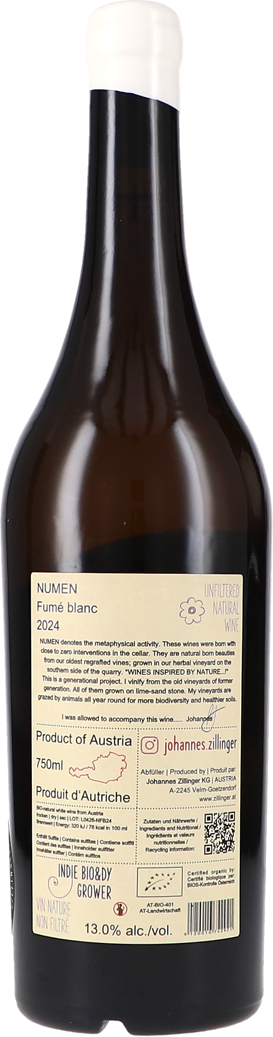 Weißwein, Fumé Blanc, 750ml, Glasflasche, BIO/organic
