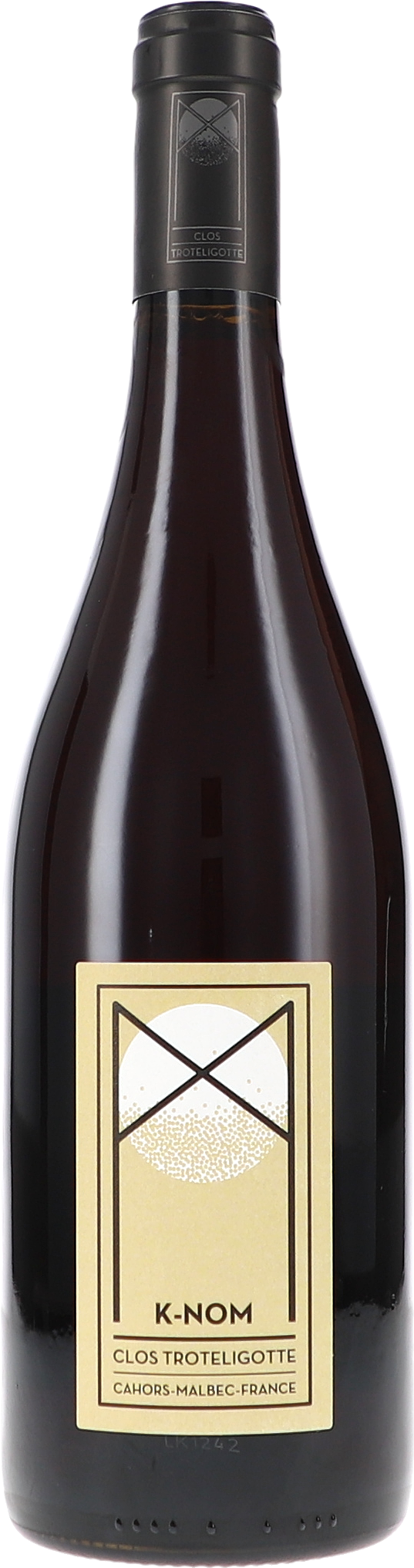 Weinflasche, Rotwein, Côtes du Malbec, K-NOM, Etikett beige