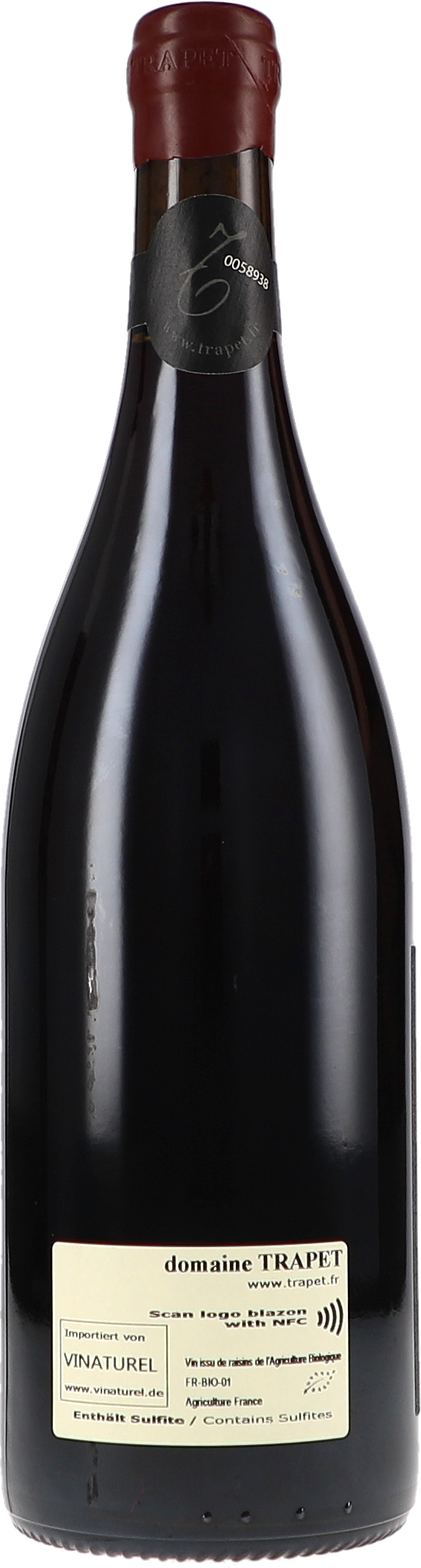 weinflasche, rotwein, flasche, etikett, domaine trapet