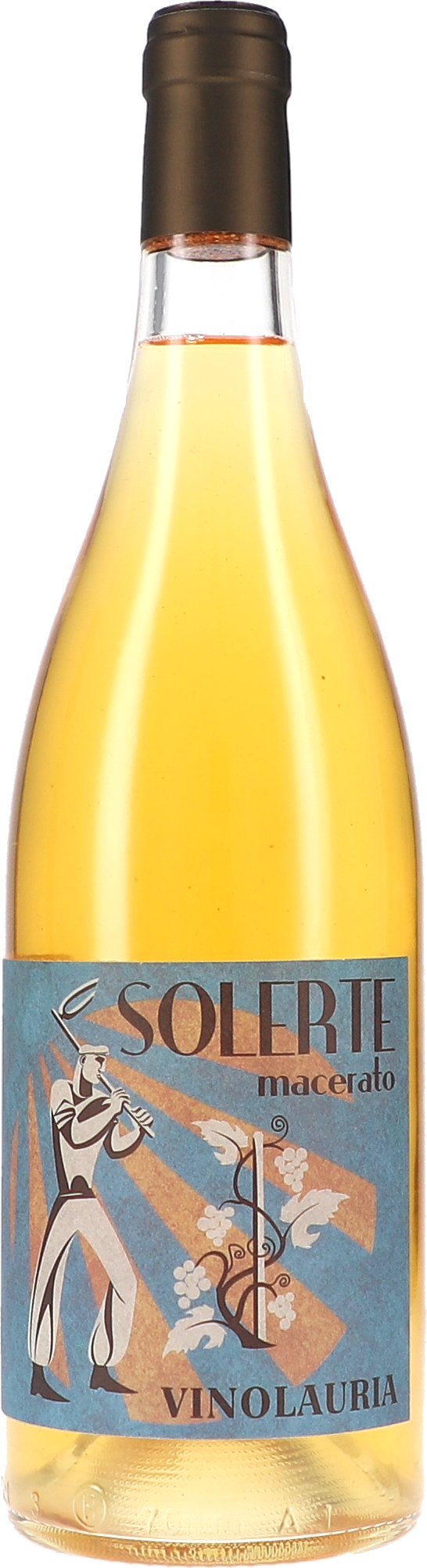 Solerte Macerato IGT Terre Siciliane Weinflasche, Weißwein, gelber Wein, Glasflasche, Vintage-Etikett