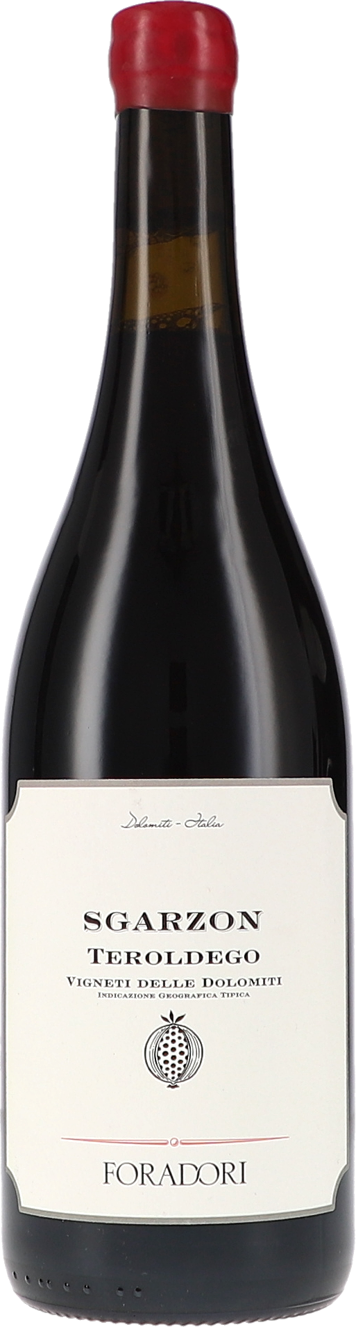 Rotwein, Teroldego, Glasflasche, dunkle Flasche, roter Verschluss