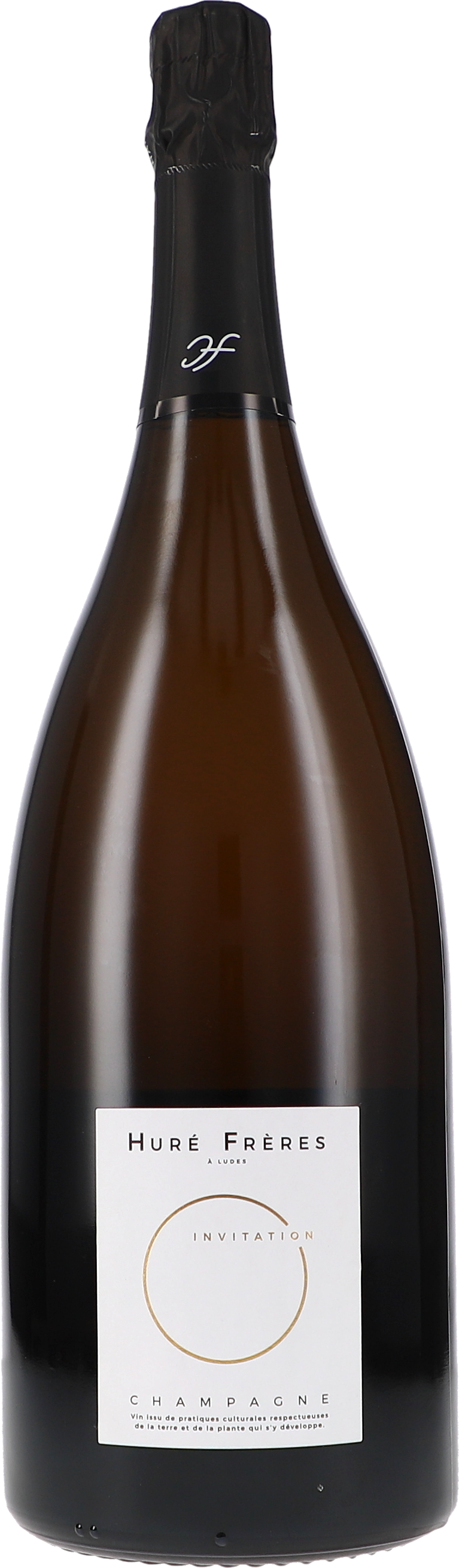 Champagner, Schaumwein, Braune Glasflasche, Schwarze Folienkapsel, Hurè Frères