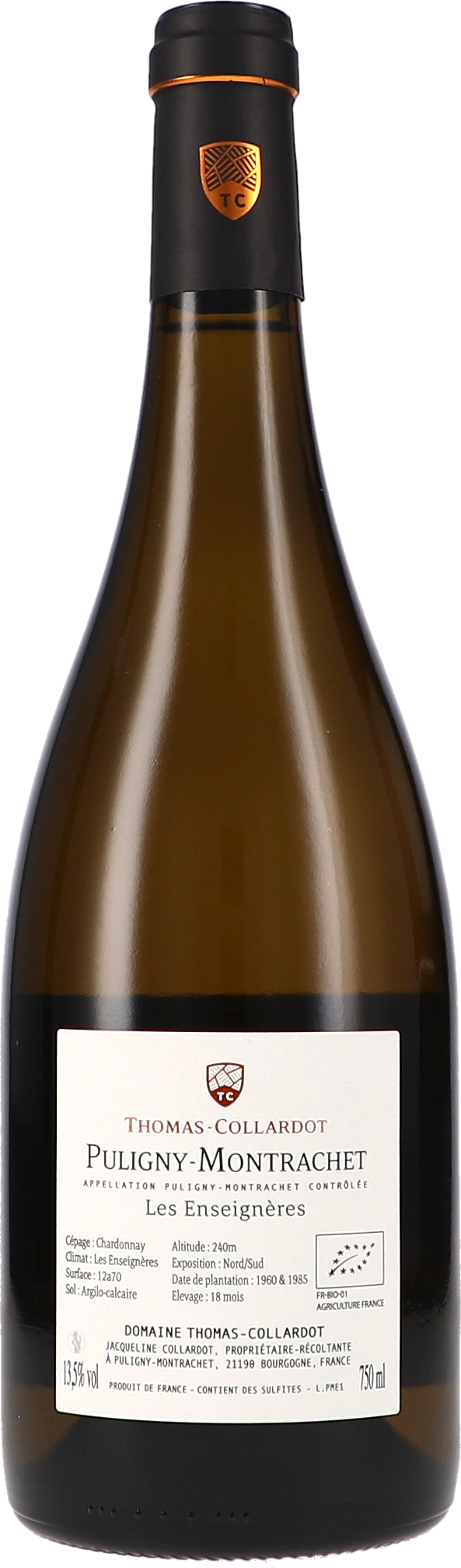 Weißwein, Puligny-Montrachet, Chardonnay, Flasche, Etikett