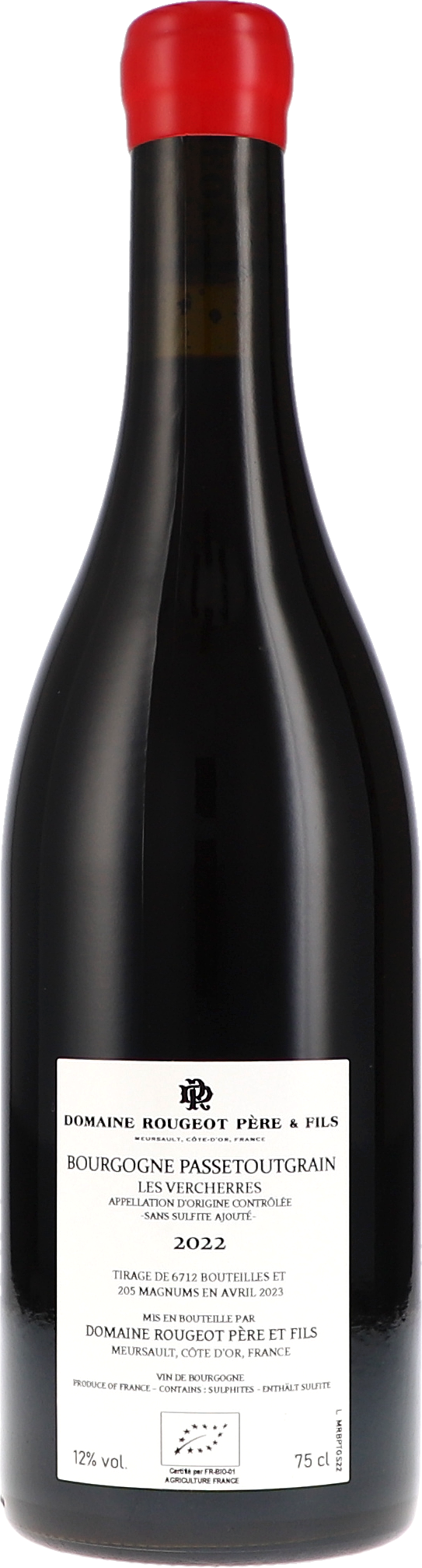 Bourgogne Passetoutgrain "Les Vercherres" Sans Sulfite Ajouté AOC