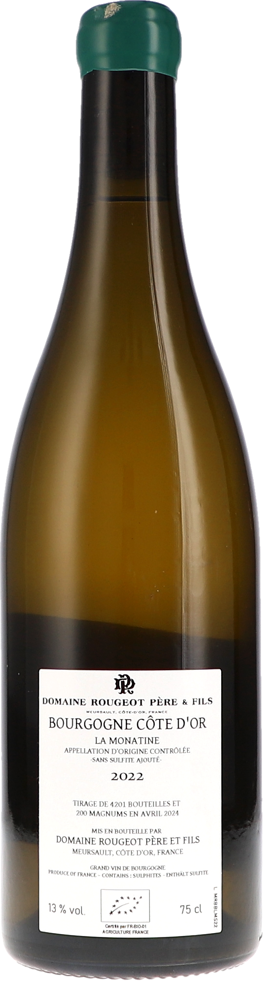 Bourgogne Côte d'Or "La Monatine" Sans Sulfite Ajouté AOC